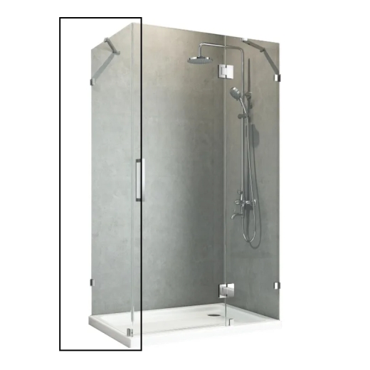 Бічна стінка до кабіни Koer SR SW04-90x200-TR-01 прозоре скло Easy Clean 10мм, хром (KR5390) - 1