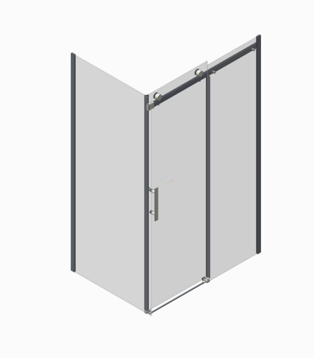 Бічна стінка до кабіни Koer SR SW01-90x200-TR-07 прозоре скло Easy Clean 8мм, графіт (KR5382) - 5