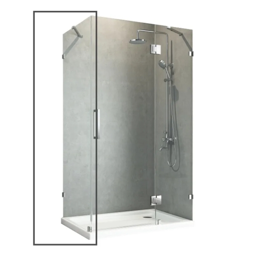 Бічна стінка до кабіни Koer SR SW04-80x200-TR-01 прозоре скло Easy Clean 10мм, хром (KR5389) - 1