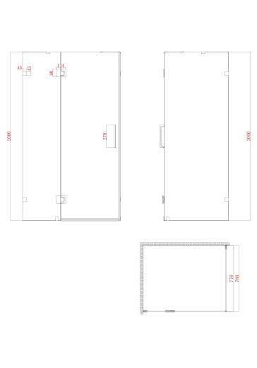 Бічна стінка до кабіни Koer SR SW04-80x200-TR-01 прозоре скло Easy Clean 10мм, хром (KR5389) - 7