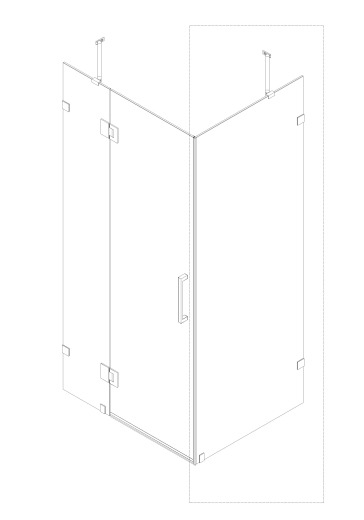 Бічна стінка до кабіни Koer SR SW04-80x200-TR-01 прозоре скло Easy Clean 10мм, хром (KR5389) - 8