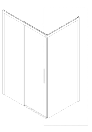 Бічна стінка до кабіни Koer SR SW05-90x200-TR-01 прозоре скло Easy Clean 6мм, хром (KR5407) - 8