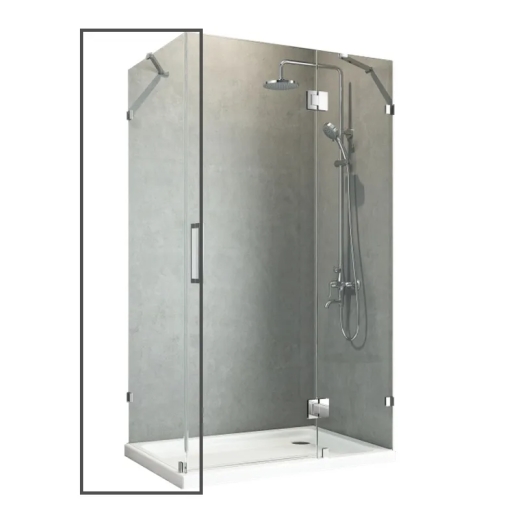 Бічна стінка до кабіни Koer SR SW04-90x200-TR-07 прозоре скло Easy Clean 10мм, графіт (KR5391) - 1