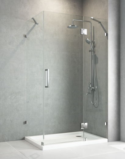 Бічна стінка до кабіни Koer SR SW04-90x200-TR-07 прозоре скло Easy Clean 10мм, графіт (KR5391) - 2