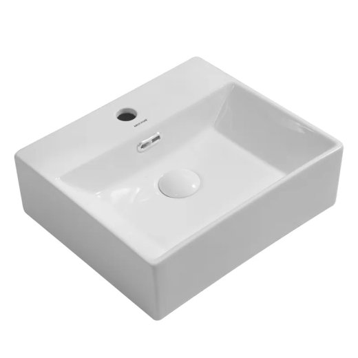 Раковина підвісна Mixxus Premium QUADRO-0205 410х360х130mm з отвором під змішувач та переливом (MP6508) - 1