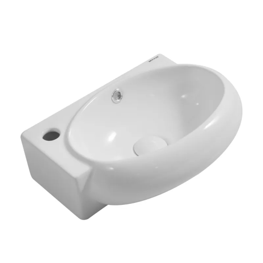 Раковина підвісна Mixxus Premium DIVERSE-1201-R 400х215х140mm з отвором під змішувач та переливом (MP6506) - 1
