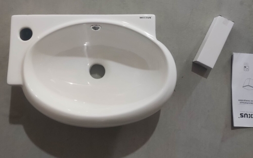 Раковина підвісна Mixxus Premium DIVERSE-1201-R 400х215х140mm з отвором під змішувач та переливом (MP6506) - 5