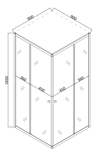 Душова кабіна без піддону Mixxus CUBIC SC01-90x90x185-TR GRAPHITE прозоре скло 4мм (MI6907) - 2