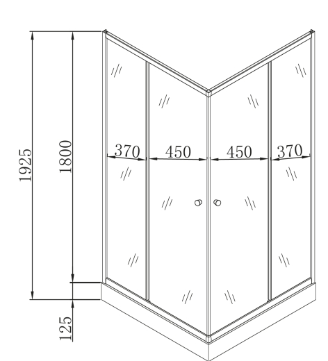Душевая кабина с низким поддоном Mixxus CUBIC SCT01-90x90x195-FB CHROME матовое стекло 4мм (MI6903) - 2