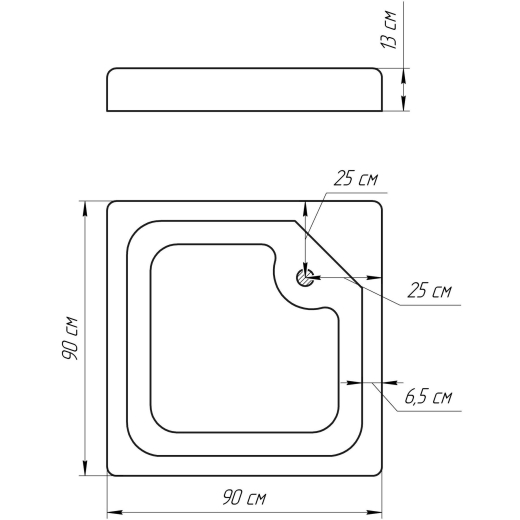 Душевая кабина с низким поддоном Mixxus CUBIC SCT01-90x90x195-FB CHROME матовое стекло 4мм (MI6903) - 4