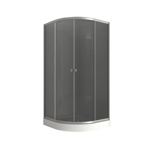 Душова кабіна з низьким піддоном Mixxus PLAIN SCT02-90x90x195-GR SATIN сіре тоноване скло 4мм (MI6898) - 1