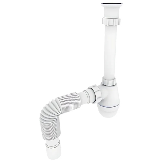 Сифон для раковины Zerix SU-03-А 1 1/4” пластик, белый (ZX5083) - 1