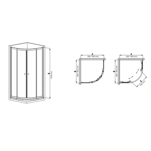 Душевая кабина без поддона Mixxus Premium DIVERSE SC01-90x90x195-TR Chrome прозрачное стекло 5мм (MI6859) - 2