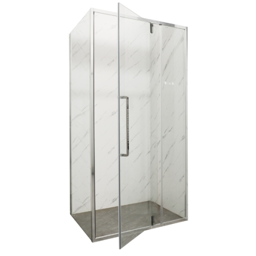 Душевая кабина без поддона Mixxus Premium BEVEL SC01-100x80x195-TR Chrome прозрачное стекло 6мм (MI6869) - 3