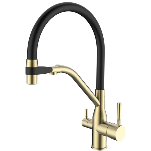 Смеситель для кухни MixxusPremium Gravity 021 BRUSHED GOLD REFL.BLACK (MI6981) - 1