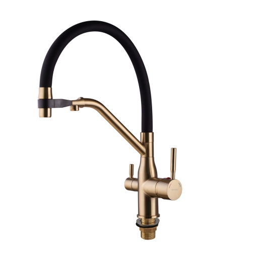 Смеситель для кухни MixxusPremium Gravity 021 BRUSHED GOLD REFL.BLACK (MI6981) - 3