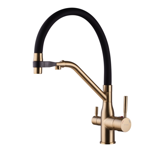 Смеситель для кухни MixxusPremium Gravity 021 BRUSHED GOLD REFL.BLACK (MI6981) - 4