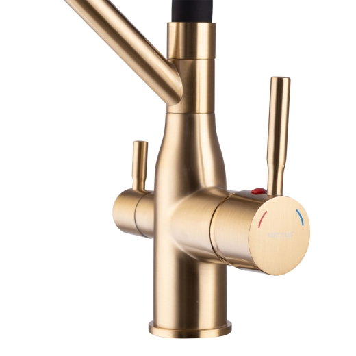 Смеситель для кухни MixxusPremium Gravity 021 BRUSHED GOLD REFL.BLACK (MI6981) - 7