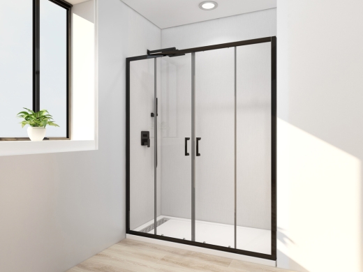 Двері в нішу Mixxus Premium DIVERSE SD01-160x185-TR Black прозоре скло 5мм (MI6879) - 3