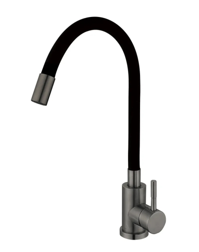 Змішувач для кухні Mixxus SEO-011 Graphite Refl.Black із силіконовим виливом (MI6566) - 1