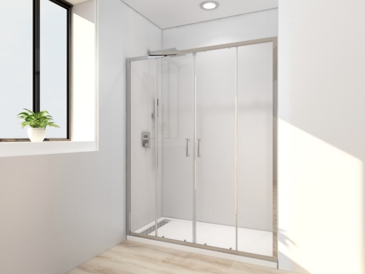 Двері в нішу Mixxus Premium DIVERSE SD01-160x185-TR Chrome прозоре скло 5мм (MI6875) - 3