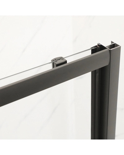 Двері в нішу Mixxus Premium DIVERSE SD01-100x185-TR Black прозоре скло 5мм (MI6876) - 5