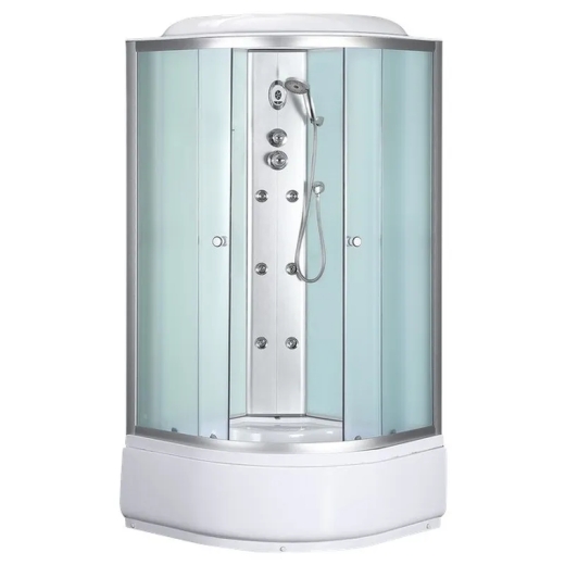 Бокс душовий з гідромасажем Mixxus STRONG SBH01-90x90x215-FB SATIN з високим піддоном (MI6888) - 1