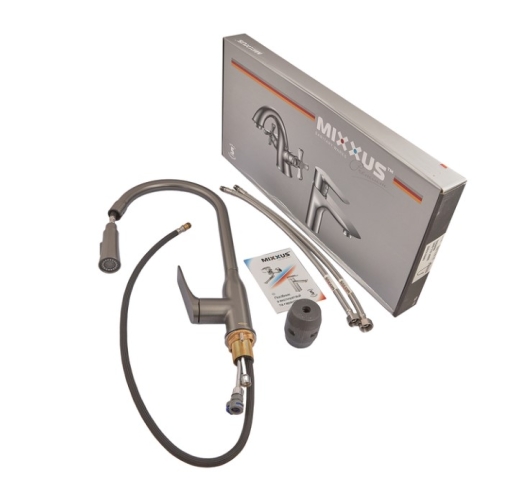 Змішувач для кухні Mixxus Premium DERBY 014 (NUT) GRAPHITE (MI6611) - 6