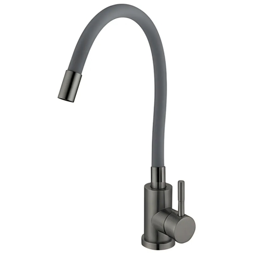 Смеситель для кухни MIXXUS SEO-011 GRAPHITE REFL.GRAY с силиконовым изливом из нерж.стали SUS304, цвет графит (MI8225) - 1