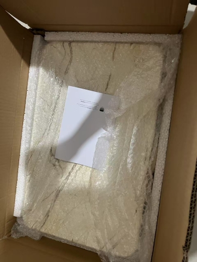 Раковина накладна Mixxus Premium QUADRO-0208 MARBLE 480х315х140mm з переливом (MP6518) - 8