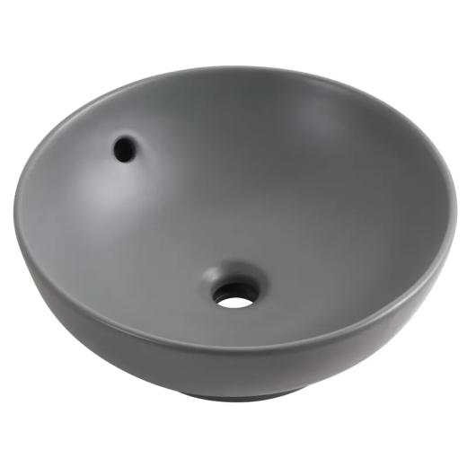 Раковина накладна Mixxus Premium TOPPER-0201 GRAY 410x410x165mm з переливом (MP6649) - 1