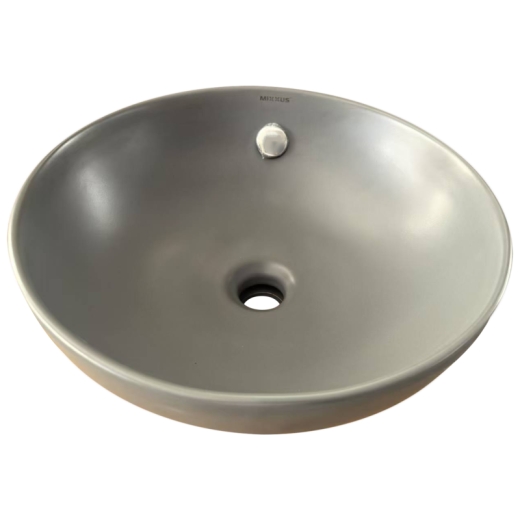 Раковина накладна Mixxus Premium TOPPER-0201 GRAY 410x410x165mm з переливом (MP6649) - 7