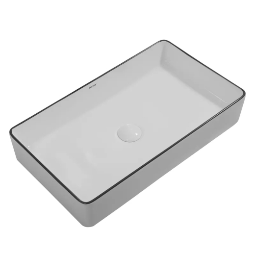  Раковина накладная Mixxus Premium QUADRO-0107 EDGE BLACK 600х340х110mm (MP6521) - 1