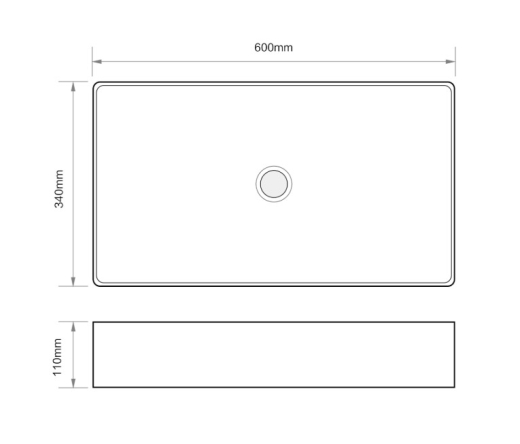  Раковина накладная Mixxus Premium QUADRO-0107 EDGE BLACK 600х340х110mm (MP6521) - 7