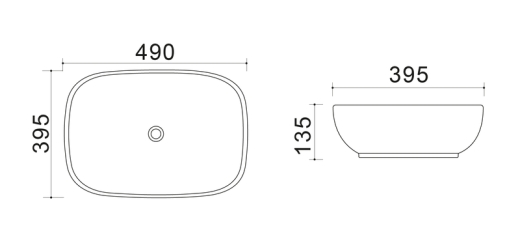 Раковина накладная Mixxus Premium DIVERSE-0115 GRAY 490x395x135mm (MP6650) - 2