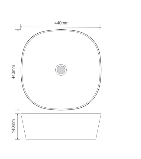 Раковина накладная Mixxus Premium DIVERSE-0106 BLACK 440х440х140mm (MP6538) - 2