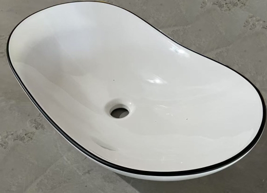 Раковина накладна Mixxus Premium WAVE-0105 EDGE BLACK 620х360х160mm (MP6556) - 6