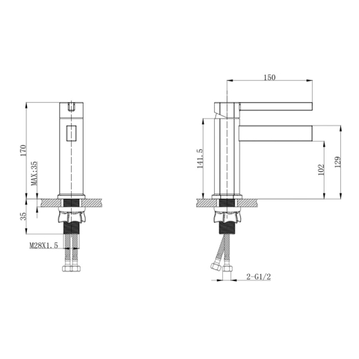 Смеситель для умывальника Mixxus Bond 001 Nut (MI7150) - 2