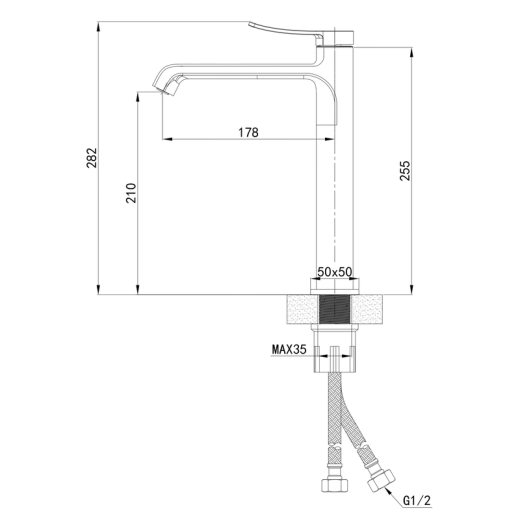 Смеситель для умывальника Mixxus Premium DALI 001 NUT HIGH (MI6745) - 2