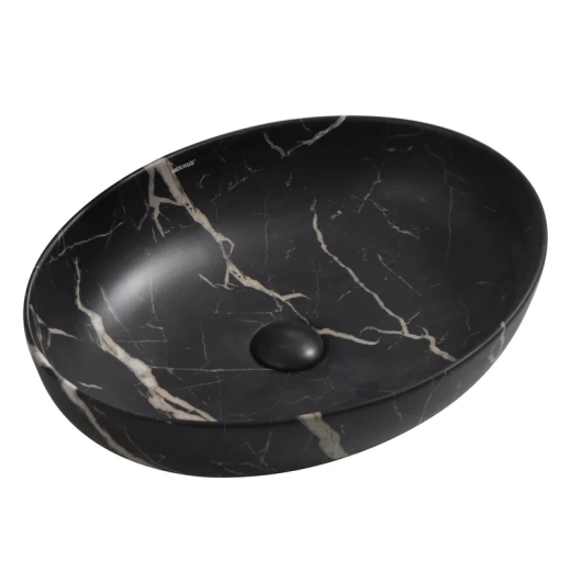 Раковина накладная Mixxus Premium ELLIPSE-0102 MARBLE 515х400х130mm (MP6552) - 1