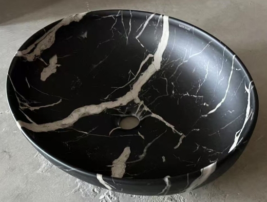 Раковина накладная Mixxus Premium ELLIPSE-0102 MARBLE 515х400х130mm (MP6552) - 4