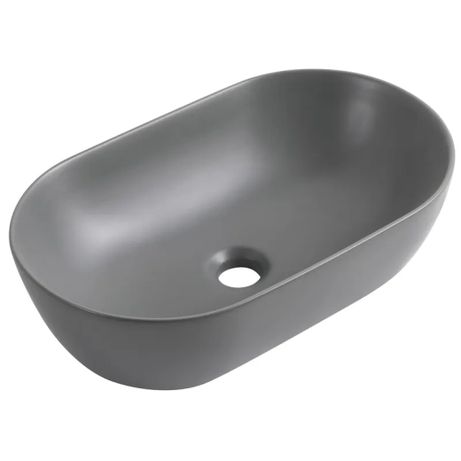 Раковина накладная Mixxus Premium ELLIPSE-0109 GRAY 500x300x140mm (MP6653) - 1