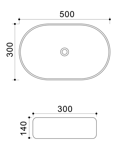 Раковина накладная Mixxus Premium ELLIPSE-0109 GRAY 500x300x140mm (MP6653) - 2