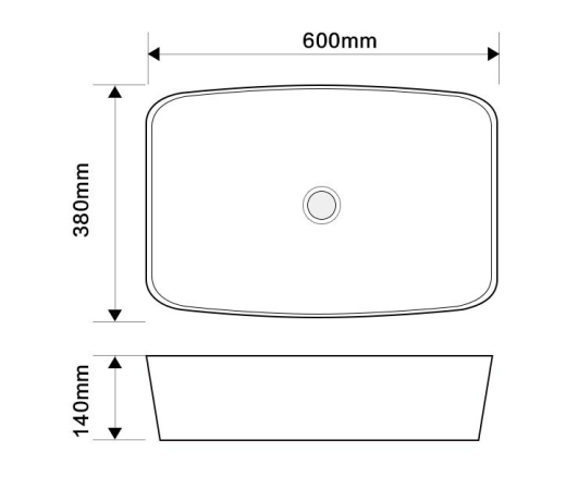 Раковина накладна Mixxus Premium DIVERSE-0111 600х380х140mm (MP6561) - 2