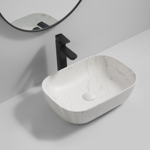Раковина накладна Mixxus Premium DIVERSE-0112 MARBLE 455х325х135mm (MP6543) - 3