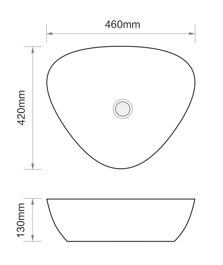 Раковина накладна Mixxus Premium WAVE-0104 MARBLE 460х420х130mm (MP6534) - 2