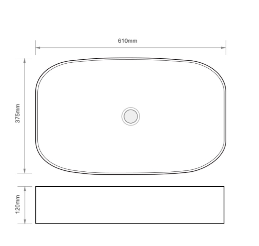 Раковина накладная Mixxus Premium BEVEL-0105 610х375х120mm (MP6524) - 2