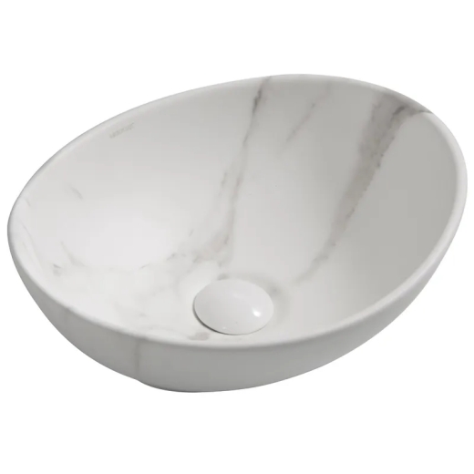 Раковина накладна MIXXUS PREMIUM ELLIPSE-0108 MARBLE 400х330х145mm (MP6526) - 1