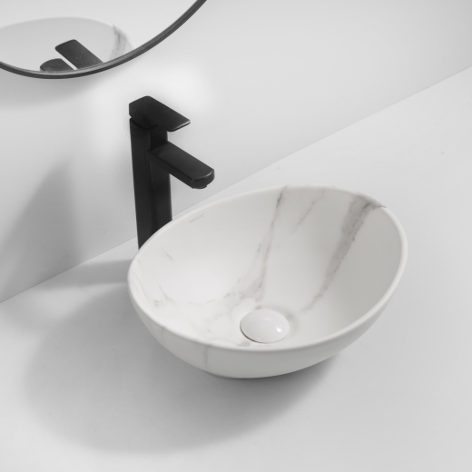 Раковина накладна MIXXUS PREMIUM ELLIPSE-0108 MARBLE 400х330х145mm (MP6526) - 3