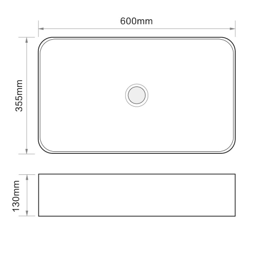 Раковина накладная Mixxus Premium QUADRO-0106 600х355х130mm (MP6523) - 5